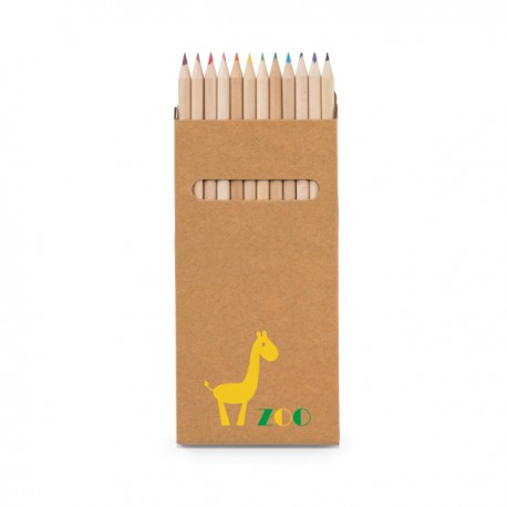 Caixa Kraft com 12 lápis de cor