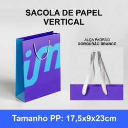 Sacola de Papel Personalizada Vertical PP 17,5x9x23cm