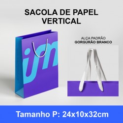 Sacola de Papel Personalizada Vertical P 24x10x32cm