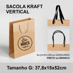 Sacola Kraft Personalizada VERTICAL G 37,8x15x52cm