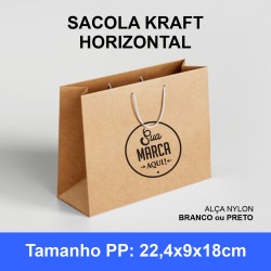 Sacola Kraft Personalizada PP 22,4x9x18cm