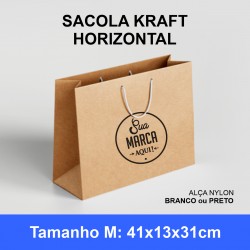 Sacola Kraft Personalizada M 41x13x31cm