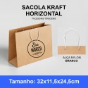 Sacola Kraft Personalizada Horizontal Pequenas Tiragens