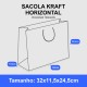 Sacola Kraft Personalizada Horizontal Pequenas Tiragens 32 x 11,5 x 24,5 cm