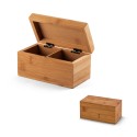 Caixa de chás em bambu personalizada 2 espaços