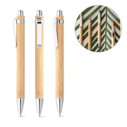 Caneta Ecológica Personalizada de Bambu c/ Clipe Metálico