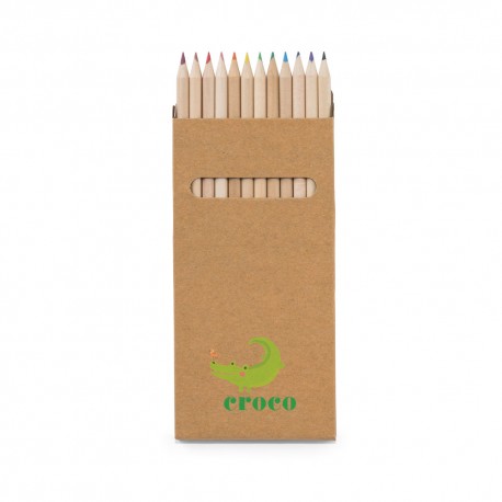Caixa Kraft com 12 lápis de cor