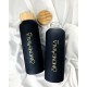 Garrafa de Vidro com tampa de bambu 500ml personalizada